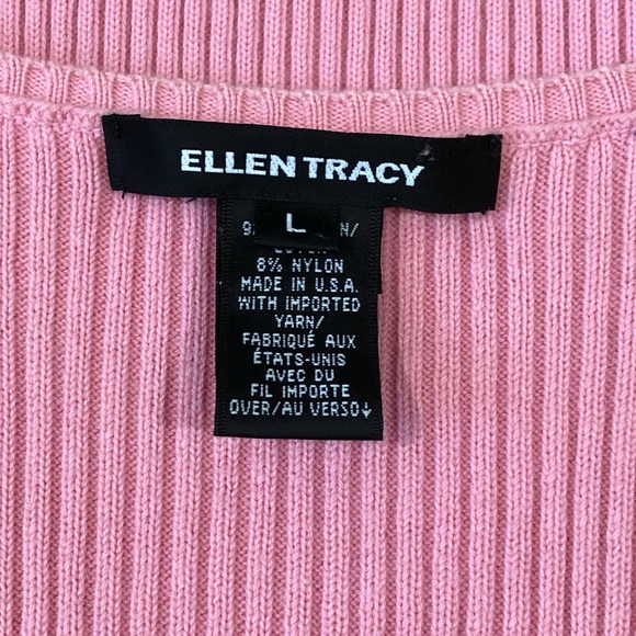 Ellen Tracy Pink Ribbed Knit Sleeveless Sweater - Picture 4 of 4